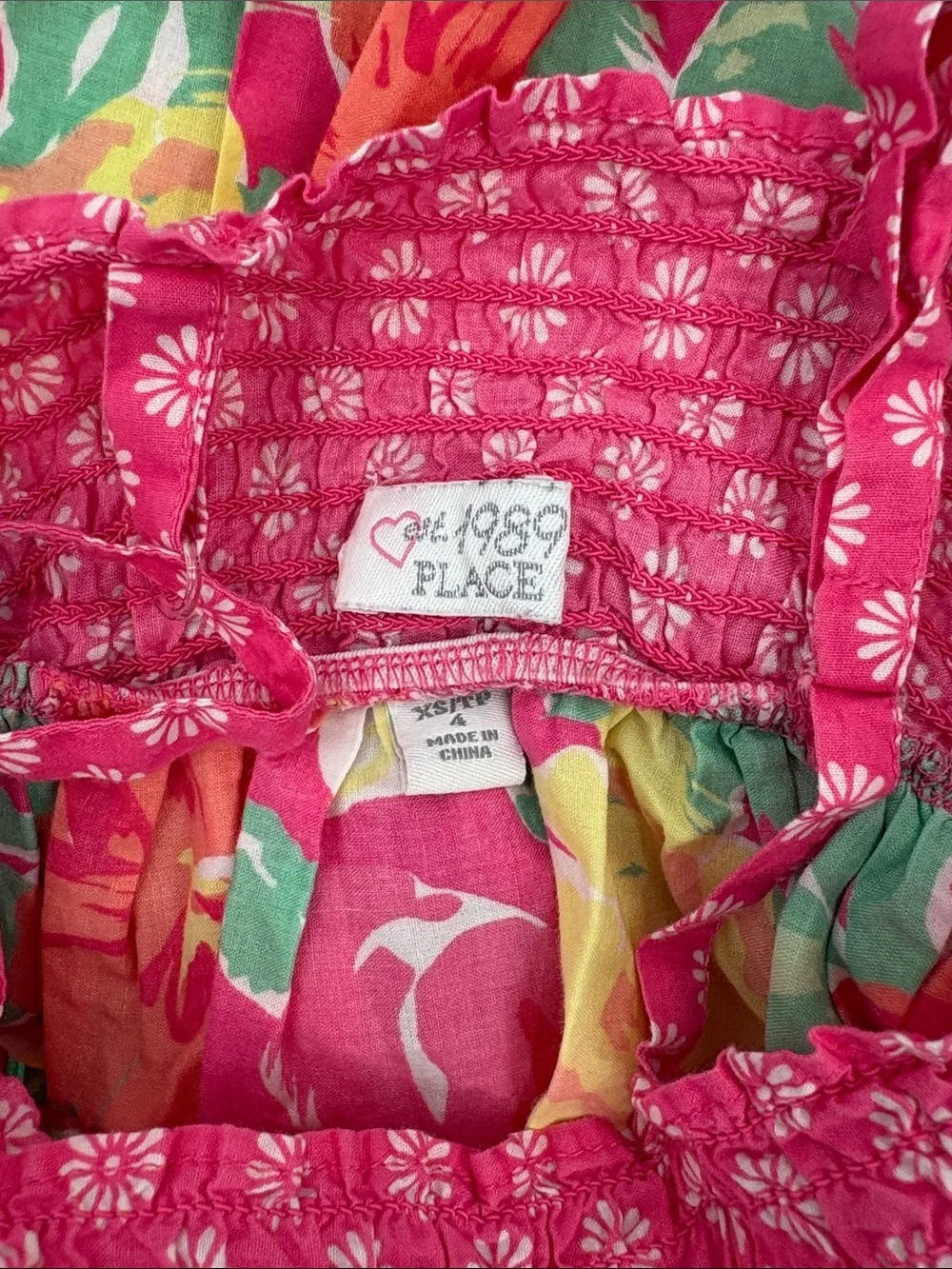 Girls Floral & Geometric Tank Dresses — Pink Multicolor
